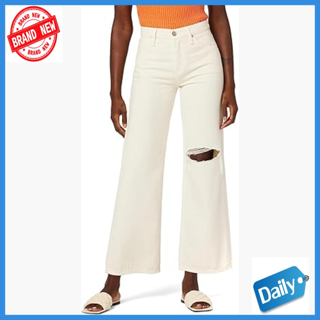High-Rise Wide Leg Ankle Jeans, Premium Stretch Denim, Loose Fit